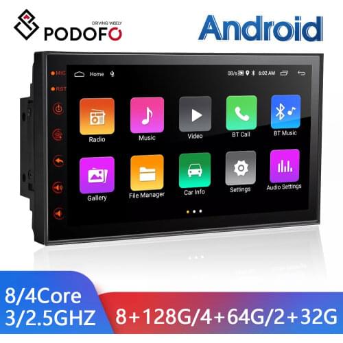 Podofo Android 11 Car Radio 2 Din 2GB 16GB Multimedia Video Player 7 Inch Stereo Receiver For Volkswagen Toyota Nissan KIA Ford