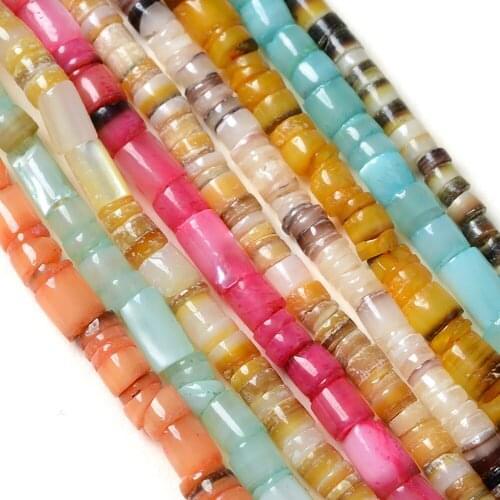 3mm Natural Irregular Shell Beads Smooth Wafer Loose Spacer Bead for Jewelry Making DIY Earrings Bracelet Accessories 1 Strand