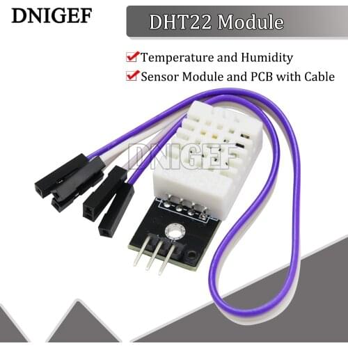 DNIGEF 1 PCS DHT22 Single\bus Digital Temperature and Humidity Sensor Module AM2302 and PCB with Cable