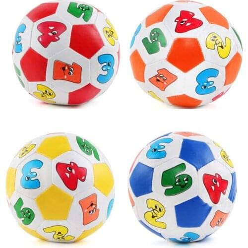 Baby Grip Faux Leather Stuffed Soccer Ball with Chiming Bell Sensory Musical Toy Tactile Senses Toy Rattle Activity Toys