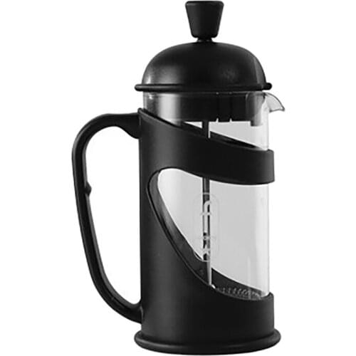 French Pressure Pot Coffee Hand Filter Pressure Pot Glass Tea Brewer Milk Foam Press Teapot Coffee Filter Cup Black