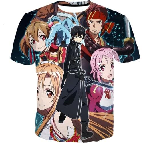 Sword Art anime Online tshirt 3d print Summer new t-shirt Fashion for Men Women oversized T Shirt homme Casual hip hop Sweatwear