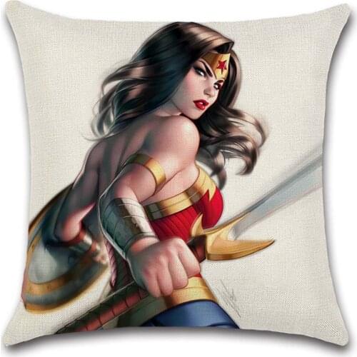 Cartoon superhero printed Cushion Cover decorative Home sofa chair car seat friend bedroom office children gift pillowcase