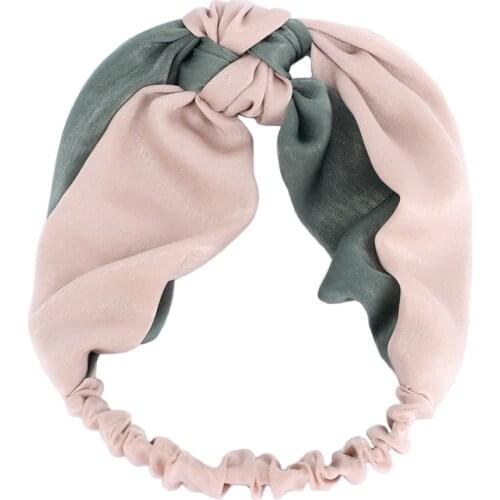 Korean Two-tone Sailors' Knot Hair Turban Head Wrap Women Hair Ornaments 12pcs/lot