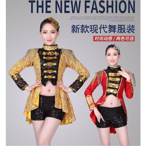Jazz Dance Costume Costume Adult Modern Dance Wear Set Female New DS Nightclub Fashion Sequin Tuxedo