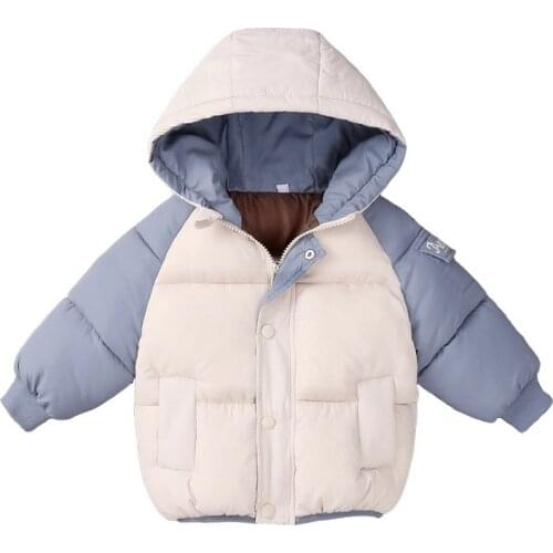 Baby Girls Jacket Korean style Thicken Winter Jacket For Boys Bread service Coat Kids Warm Hooded Outerwear Children Clothes