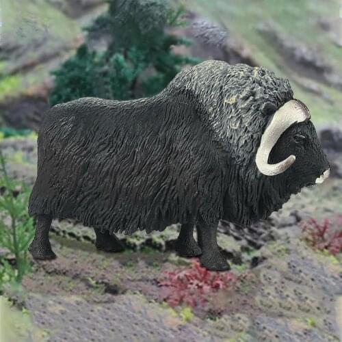Musk Ox Model Artificial Animals Moldel Toy Static Plastic Musk Ox Ornament Action Figures Collection Toy Collector Decor Gift