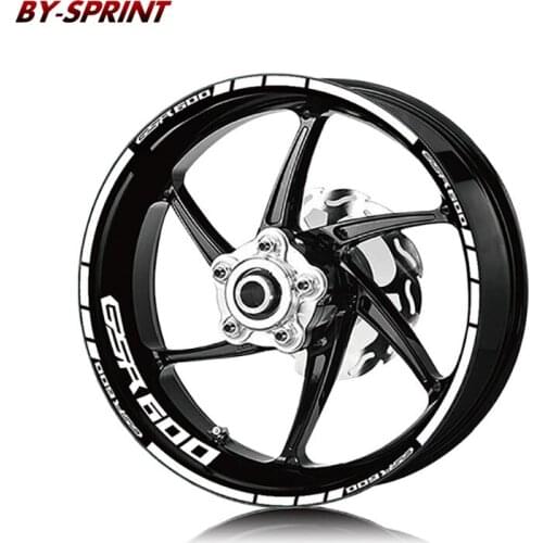 Motorcycle GSR600 Wheel Stickers Reflective Waterproof Stripes Wheel LOGO Decal Stickers For GSR 600 gsr600