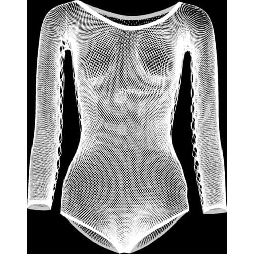 Gay Pajamas Mens Jumpsuit Sexy Lingerie Mesh Tights Hollow Out Sleepwear Plus Size Underwear Sexy Clothing Sissy Hot Bodysuit