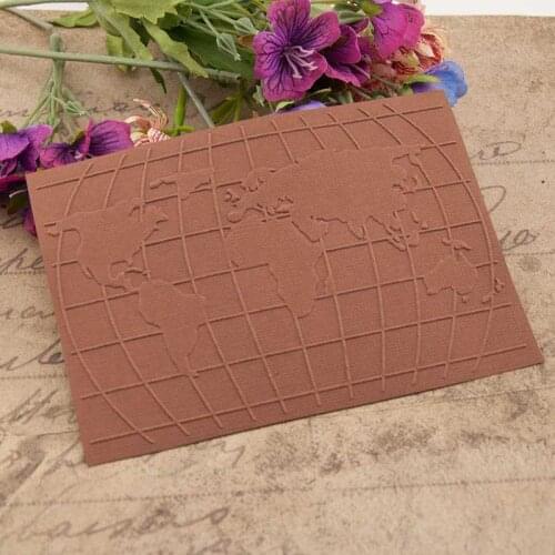 World Map Plastic Embossing Folder Stencils Template Molds Scrapbooking Paper Craft Card Making DIY Photo Album Decoration