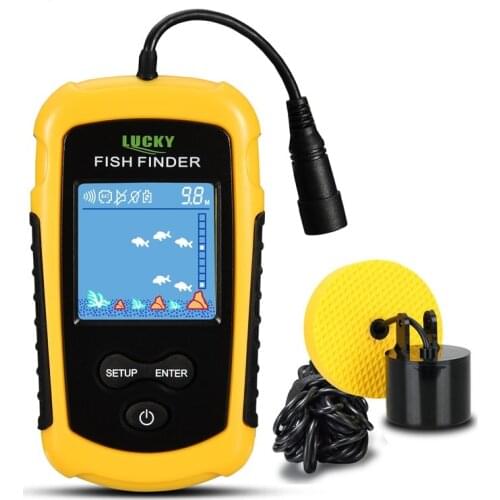 FFC1108-1 Alarm 100M Portable Sonar Fish Finders Fishing lure Echo Sounder Fishing Finder Alarm Transducer Lake Sea Fishing