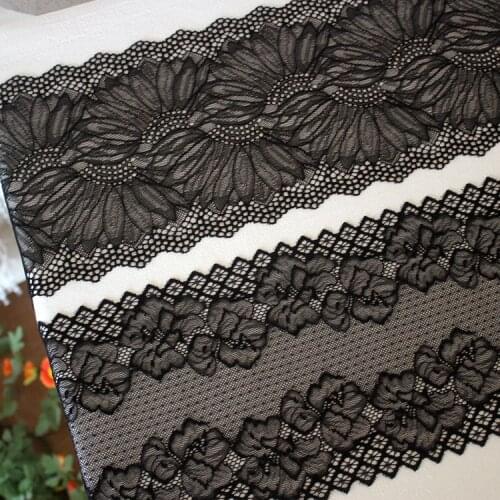 Classic black white soft stretch lace accessories DIY clothing embroidery fabric tube top underwear cloth