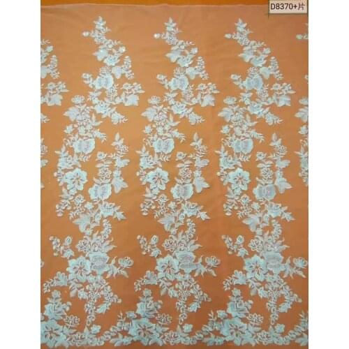 Bridal Dress Ivory Embroidery Lace Wedding Dress Fabric Nigerian Tulle Textile African Trimming Lace 10 Yards/ lot