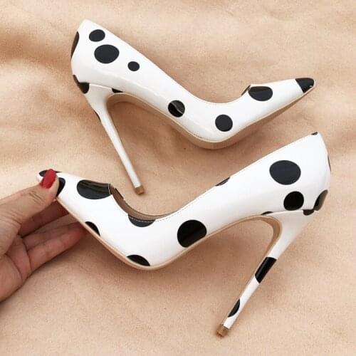 Fashion free shipping Women lady black white Patent leather Poined Toe Stiletto high heel pump HIGH-HEELED SHOES Wedding