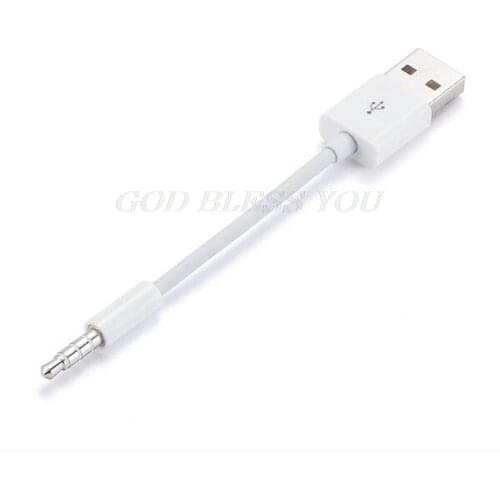 USB Short Charger Data Sync Cable 3.5mm Jack Adapter Charging Cord Line For Apple iPod Shuffle 2nd MP3 Player Drop Shipping