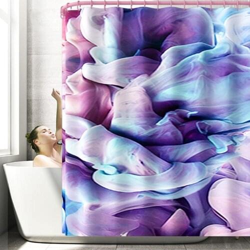 Bathroom Curtain Colorful Fog Print Shower Curtain 180*180cm For Privacy Protection