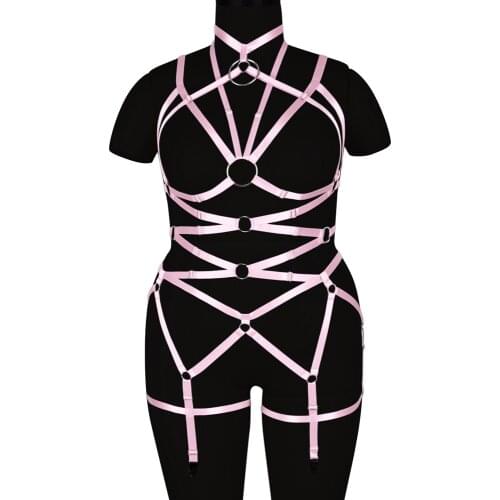 Full Body Plus Size Lingerie Bondage Harness Fetish Underwear Fashion Garters Suspenders Straps Women Sexy Cage Bra Belts Erotic