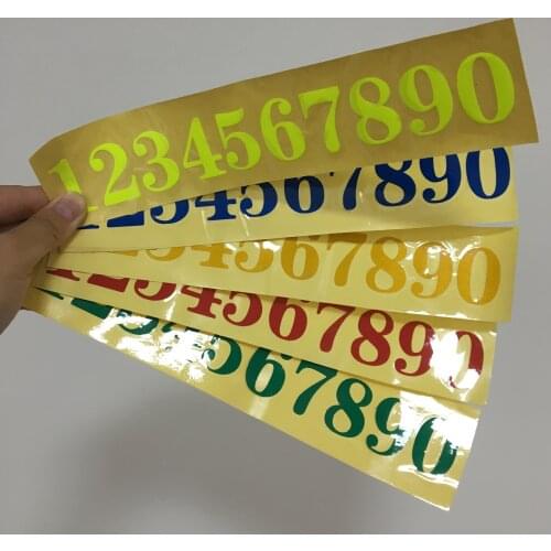 0-9 Number Sheet Sticker Vinyl Reflective Decal Car Bike Door Helmet Wheelie Wheel Bin Race Motorcycle DIY Decoration (3cm*23cm)