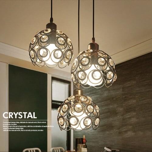 1/3 Heads Modern Crystal Ball Pendant Light Shade Lampshade Jewel Ball Lamp Chandelier for Living Room Home Decor Luminaire LED