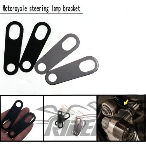 1 Pair Universal Motorcycle Relocation Rear Turn Signal Light Holder Aluminum Alloy Shock Bracket Indicator Stand Black