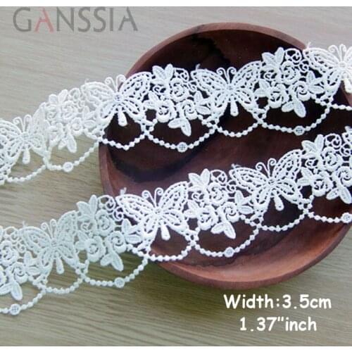 1yard/lot Width: 3.5cm Vintage Bbtterfly design water soluble lace,trim for scrapbooking Garment accessories(ss-410)