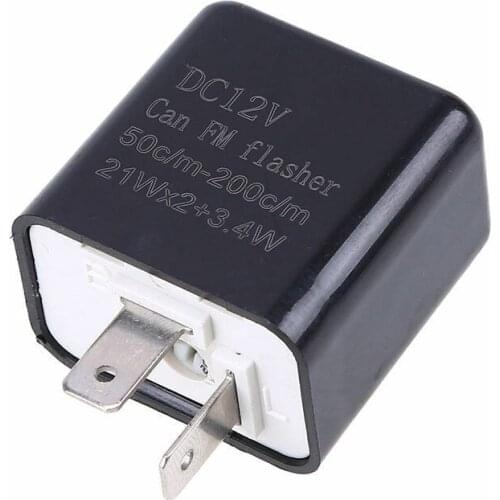 2-Pin Relay Turn Signal Durable LED Flasher Relay LED Indicator 12V 42W Black New