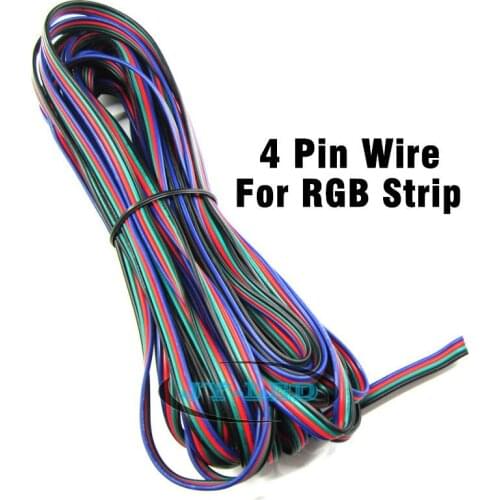 20meter 4 Pin 22awg RGB Cable, 4pin PVC Tinned copper insulated extension wire For 5050 RGB LED Strip
