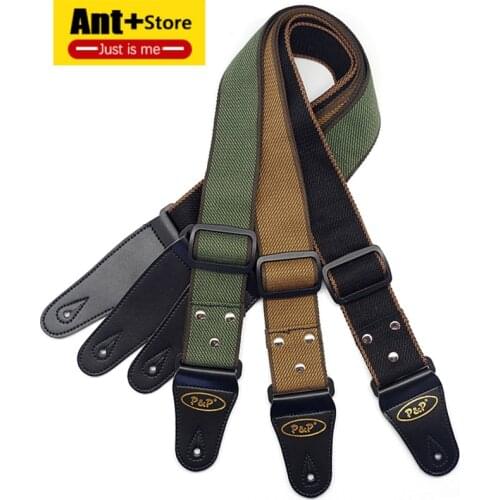 2021 New Adjustable Pure Cotton Guitar Strap for Acoustic Electric Bass Musical Accessories 3 Colors Optional