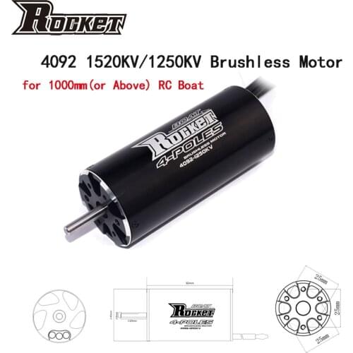 SURPASS HOBBY Rocket 4092 1520KV 1250KV 4 Poles DIY Brushless Motor for 1000mm (or Above) RC Boat Car