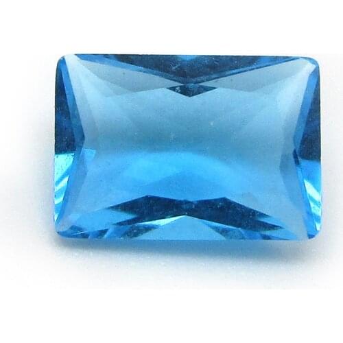 50pcs/Lot 3x5mm-10x12mmRectangle Cut Seablue Glass Stone 5A Faceted Crystal Gemstones Free Shipping