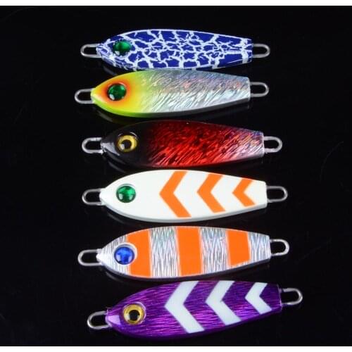 6pcs Pesca Metal Cast Jig Spoon Shore Casting Jigging 7cm 35g Lead Fish Sea Bass Fishing Lure Artificial Bait Tackle 3D Eyes