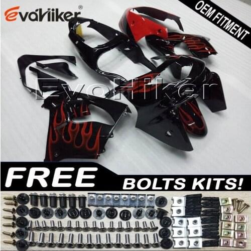 ABS Plastic Bodywork Set for ZX9R 1998 1999 red Black ZX 9R 98 99 ABS plastic motor panels kit