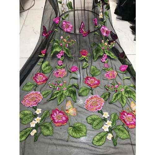 Promotional exquisite high-quality large flower tulle embroidery, comfortable fabric, suitable for fashionable ladies' skirts