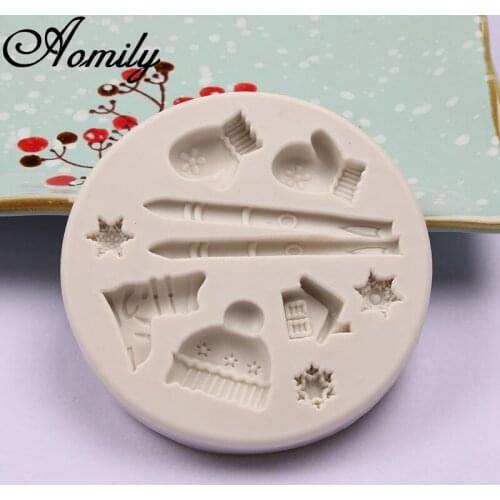 Aomily 3D Winter Decorating Cake Fondant Mold Handmade Candle Soap Silicone Mould Kitchen Craft Cake Baking Decorating Bakeware