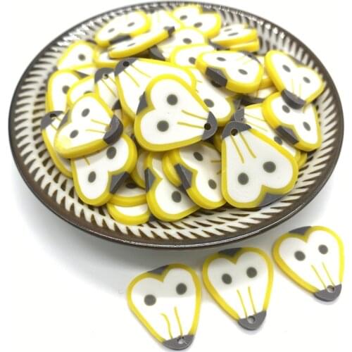 20Pcs/lot 20mm Pear Beads Flakes Clay Beads Polymer Spacer Beads For Jewelry Making DIY Bracelet Hairpin #A89-9