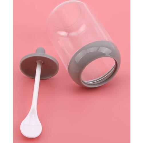 Milk Bottle Seasoning Jars with Spoon Cover Integrated Moisture-proof Transparent Seasoning Bottle Seasoning Jars