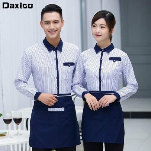 Fast Food Restaurant Waiter Uniform Long Sleeve Bakery Cake Shop Waitress Uniform Hotel Kichen Work Wear Cafe Overalls