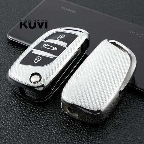 3 Button Soft TPU Car Fold Key Case Full Cover For Peugeot Citroen C1 C2 C3 C4 C5 DS3 DS4 DS5 DS6 Remote Key Shell Accessories