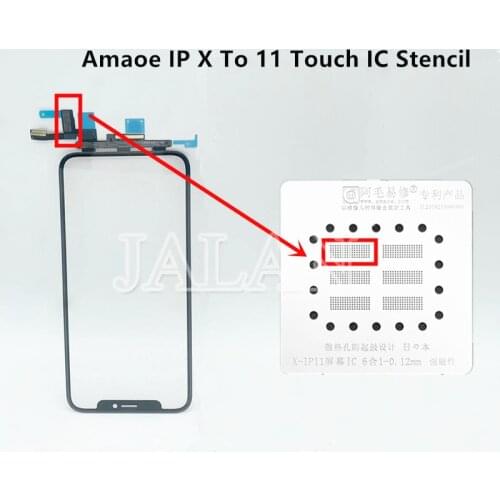 AMAOE Screen IC Chip BGA Reballing Stencil For iPhone X XS MAX XR 11 LCD Display Touch IC Tin Planting Repair Steel Mesh