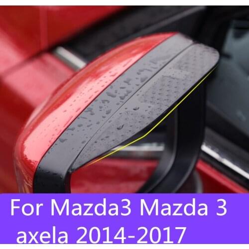 For Mazda3 Mazda 3 axela 2014-2017 Car Styling Carbon rearview mirror rain eyebrow Rainproof Flexible Blade Protector
