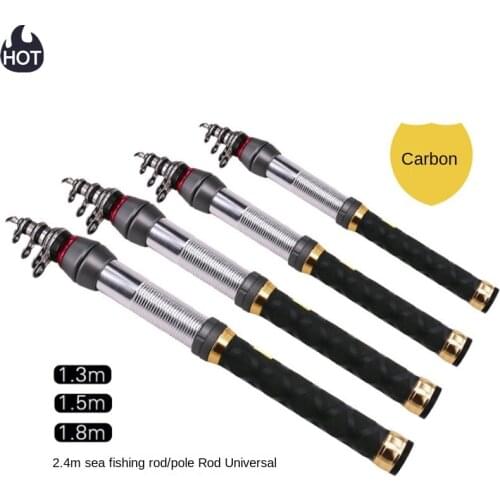 2021New Carbon Telescopic Fishing Rod Mini Pocket Size Spinning UltraLight 1.5m 1.8m 2.1m 2.4m Fishing Rod Spinning Fishing Pole