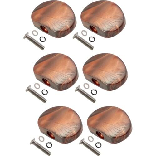6 Pcs Semicircle Shape Electric Guitar Tuning Pegs Cap Tuners Machine Head Replacement Buttons Knobs, Coffee