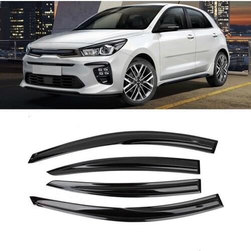 Window Visor Wind Rain Sun Shade Smoke Guard Deflector Vent Shelter Raincoat For Kia Rio 4 Hatchback Sedan 2018 2019 2020 2021