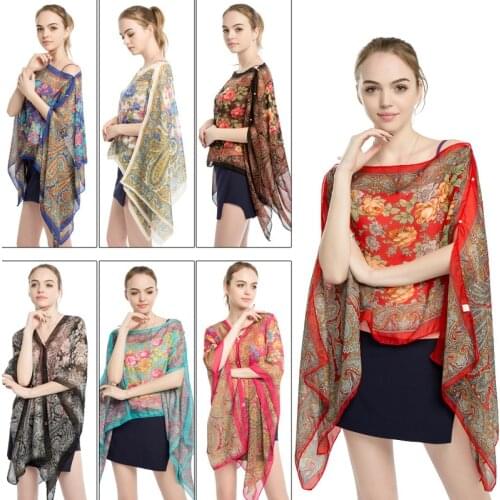 Summer Sunscreen Scarves for women Shawl Poncho driving chiffon Scarf Sun Protection Shawl Beach Shawl Bikini Cover