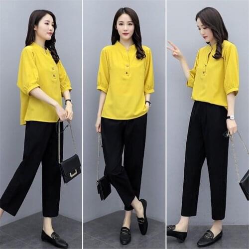 Fashion Casual Women Clothes Summer Tracksuit 2 Piece Set Short Sleeve Tops+ Pants 2021 Sporting Suit Casual