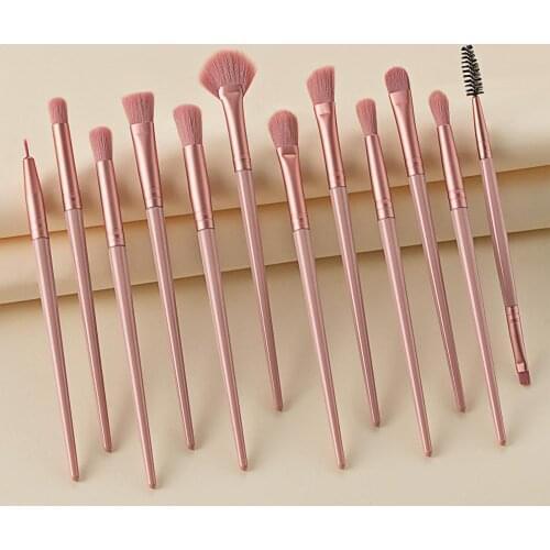 Makeup Brushes Set 12Pcs Professional Eyebrow Eyeshadow Eyeliner Make Up Blending Brush Cosmetic Kit Beauty Tools Synthetic Hair