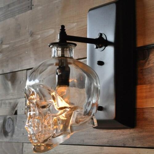 Loft Creative Personality Bar Wall Lamp Industry Wind Restoring Ancient Ways Skulls Bottle Wall Light