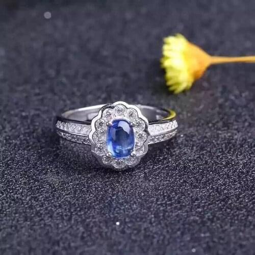 New Arrival Real Natural Fashion Natural And Real Kyanite Ring 925 sterling silver Fine jewelry Kyanite Ring