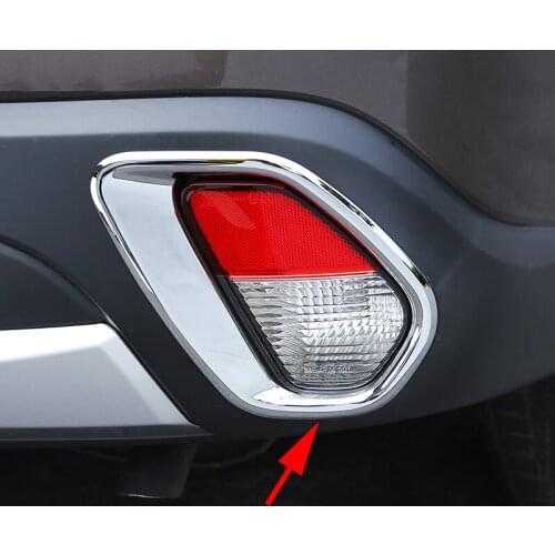 2Pcs Chrome Frame For Mitsubishi Outlander 2016-2018 Rear Bumper Reflector Rear Fog Light Cover Silver Glossy Accessories