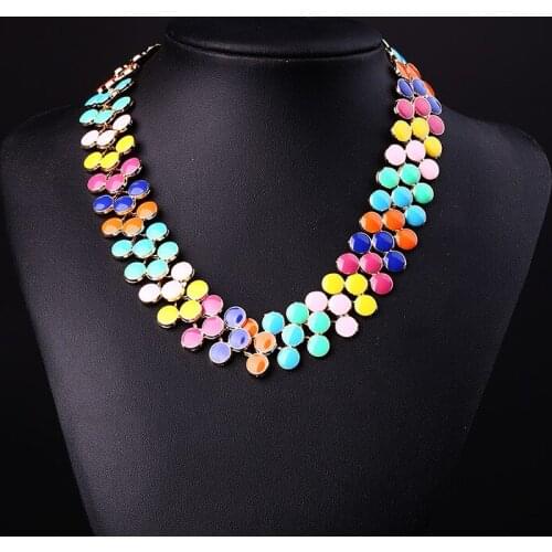 Metal Chunky Neclacke Jewelry Resin Geometric Necklace Women Exaggerated Punk Collar Female Accessories
